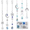 SUNNYCLUE 1 Box 4 Sets Moon Suncatcher Making Kit Sun Catchers Crystals Bulk Rainbow Light Catchers for Window Outdoor Sun Shine Catcher Rainbowmaker Garden Ornament Faceted Bead Home Deco Supplies