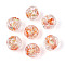 Handmade Foil Lampwork Beads, Nuggets, Coral, 9~10.5x10~11.5x10~11.5mm, Hole: 1.2~1.8mm, about 50pcs/strand, 19.29~20.47''(49~52cm)