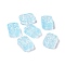 Transparent Spray Painted Glass Beads, Rectangle, Light Sky Blue, 18x13x5.5mm, Hole: 1.4mm