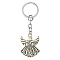 Alloy Keychain, with Alloy Rings, Angel, Antique Silver, 9.3cm