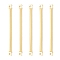 Brass Connector Charms, Bar Links, Cadmium Free & Nickel Free & Lead Free, Real 18K Gold Plated, 25x2x1mm, Hole: 0.9mm