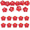 10Pcs Handmade Lampwork Beads, Bumpy, Flower, Red, 13.5~14x14.5~15x7~8mm, Hole: 1.4mm