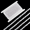 4.9 Yards Polyester Lace Ribbon, with Plastic Beads, White, 1/4 inch(6mm)