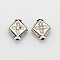 Tibetan Style Alloy Beads, Rhombus, Lead Free & Cadmium Free, Antique Silver, 10x9x3mm, Hole: 1mm