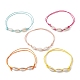 Set di cavigliere con perline intrecciate con conchiglia di ciprea naturale a 5 colori AJEW-AN00566-1