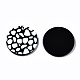 3Dプリントアクリルパーツ  波のポイント模様でフラットラウンド  白黒  ブラック  27.5x2.5mm  穴：1.6mm KY-S163-355-3