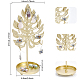 Iron Earring Display Stands with Round Tray EDIS-WH0016-018B-2