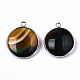 Natural Banded Agate Pendants G-N326-87A-02-2