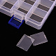 ポリプロピレン（pp）ビーズ収納容器  30コンパートメントオーガナイザーボックス  5個の調整可能な仕切り付き  長方形  透明  21.7x16.8x2.8cm  穴：8mm X-CON-S043-033-3