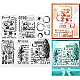 塩ビプラスチックスタンプ  DIYスクラップブッキング用  装飾的なフォトアルバム  カード作り  スタンプシート  フィルムフレーム  混合図形  15x15cm DIY-WH0372-0057-1