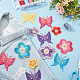 Nbeads 28 pièces 14 style fleur de prunier et motif papillon informatisé patch en tissu brodé DIY-NB0008-37-5