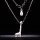 Collana con ciondolo giraffa in argento sterling placcato rodio dal design carino Shegrace JN239A-3