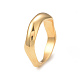 Placcatura ionica (ip) 304 anello da dito ondulato in acciaio inossidabile per donna RJEW-I096-29G-1