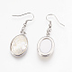 Natural White Shell Dangle Earrings EJEW-F162-B04-2