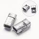 Rectangle Tibetan Style Alloy Magnetic Clasps for Jewelry Making PALLOY-S023-AS-2