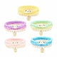 3pcs bracelets extensibles heishi surfeur en argile polymère faits à la main sertis de perles de verre BJEW-JB08072-1