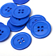 4つ穴プラスチックボタン  フラットラウンド  ブルー  22x2mm  穴：2mm BUTT-R034-052F-1