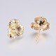 Brass Stud Earrings Findings KK-I622-29G-NF-2