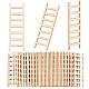 ミニ木製はしご  ドールハウスアクセサリー用  小道具の装飾のふりをする  ナバホホワイト  60x19.5x1.5mm DJEW-WH0038-77-1