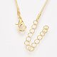 Brass Square Snake Chain Necklace Making MAK-T006-10B-G-2