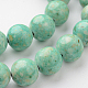 Chapelets de perles en fossiles naturelles teintées G-E328-10mm-23-3