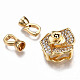 Brass Micro Pave Clear Cubic Zirconia Fold Over Clasps KK-T063-105G-NF-4