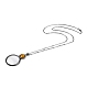 Flache runde Glaslupenanhänger-Halskette für Frauen NJEW-K125-01B-05-2