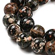 Brins de perles rondes en obsidienne flocon de neige rouge naturel G-P503-10MM-06-4