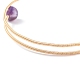 Bracelet en perles rondes d'améthyste naturelle BJEW-JB07816-03-5