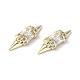 Brass Micro Pave Clear Cubic Zirconia Cabochons KK-A174-06G-4