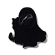 Ghost with Black Cat 合金エナメルブローチ  ハロウィンピン  ホワイト  29x25x1.5mm JEWB-E034-02EB-05-2
