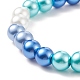 Pulsera elástica con cuentas redondas de perlas de vidrio para mujer BJEW-JB08532-7