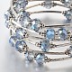 Plusieurs boucles verre bracelets perles wrap BJEW-JB01968-03-2