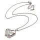 Halsketten mit Herzanhänger aus Messing mit Mikropflaster und Zirkonia zum Muttertag NJEW-R263-03B-P-2