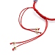 調節可能なナイロン糸編組ビーズブレスレット  赤い紐のブレスレット  丸いポリマー粘土のラインストーンビーズと真鍮ビーズ付き  ミックスカラー  内径：2-1/8~3-1/2インチ（5.5~8.9cm） BJEW-JB05446-4
