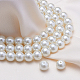 Benecreat 8mm umweltgefärbte perlmuttfarbene Glasperle runde Perle für die Schmuckherstellung mit Perlenbehälter (Anti-Flash-Weiß) HY-BC0001-8mm-RB011-5
