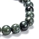 Bracelets de perles extensibles en jaspe kambaba naturel G-A185-01V-3