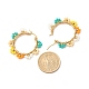 Boucles d'oreilles créoles huggie couronne de perles de verre pour femmes EJEW-TA00030-4