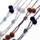 Glass Beads Lariat Necklaces NJEW-D268-M-2