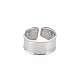 304 anillo de puño abierto de banda lisa de acero inoxidable para mujer RJEW-S405-180P-1