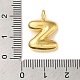 真鍮チャーム  18KGP本金メッキ  文字Z  19.5x13.5x5.5mm  穴：3.3mm KK-K354-01G-Z-3