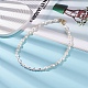 Natural Pearl Beaded Necklace with Word Golden Acrylic Beads for Women NJEW-JN03850-2