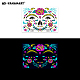 Masque avec motif de fleurs tatouages d'art corporel lumineux LUMI-PW0001-135D-1