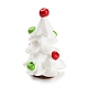 樹脂のクリスマスツリーの飾り  マイクロ風景雪景色の装飾  ホワイト  25x38~39mm DJEW-P005-01D-02-2