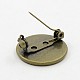 Antique Bronze Brass Brooch Pin Settings X-KK-K069-AB-NF-2