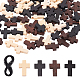 PandaHall 90pcs Wood Cross Pendants 3 Color Blessing Cross Charm Spacer Beads for Party Favors WOOD-PH0009-17-1