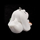 Opaque Resin Cute Bunny Pendants RESI-K023-02-4