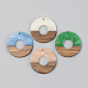 Opaque Resin & Walnut Wood Pendants RESI-S389-013A-C-1