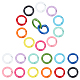 PandaHall Spring O Rings， 24pcs 12 Colors 1 Inch(25mm) Alloy Trigger Round Snap Buckle Spring Keyring Buckle Snap Hooks O Rings Buckles for Keychains Bag Purse Handbag DIY Accessory FIND-PH0003-35-1
