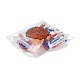 長方形のプラスチック製ジップロックキャンディーバッグ  保存袋  セルフシールバッグ  トップシール  クッキー模様  15.7x14.8x0.2cm  片側の厚さ：2.7ミル（0.07mm） OPP-M004-02B-3
